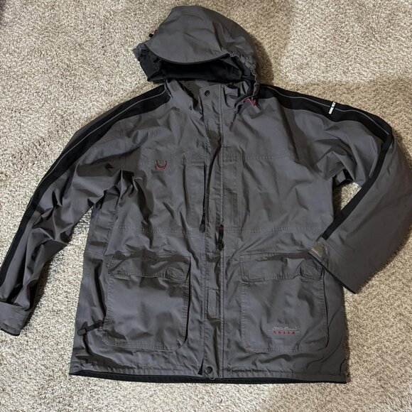 Eddie Bauer EBTEK Jacket Mens Large Gray Gore-Tex Hooded Outdoor Parka Coat - Picture 1 of 15
